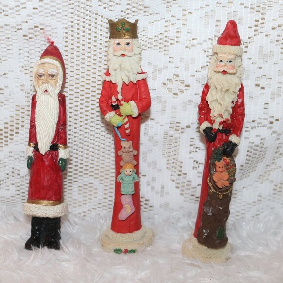 Lot of 3 Slim Santa figures retro and cute - Picture 1 of 7